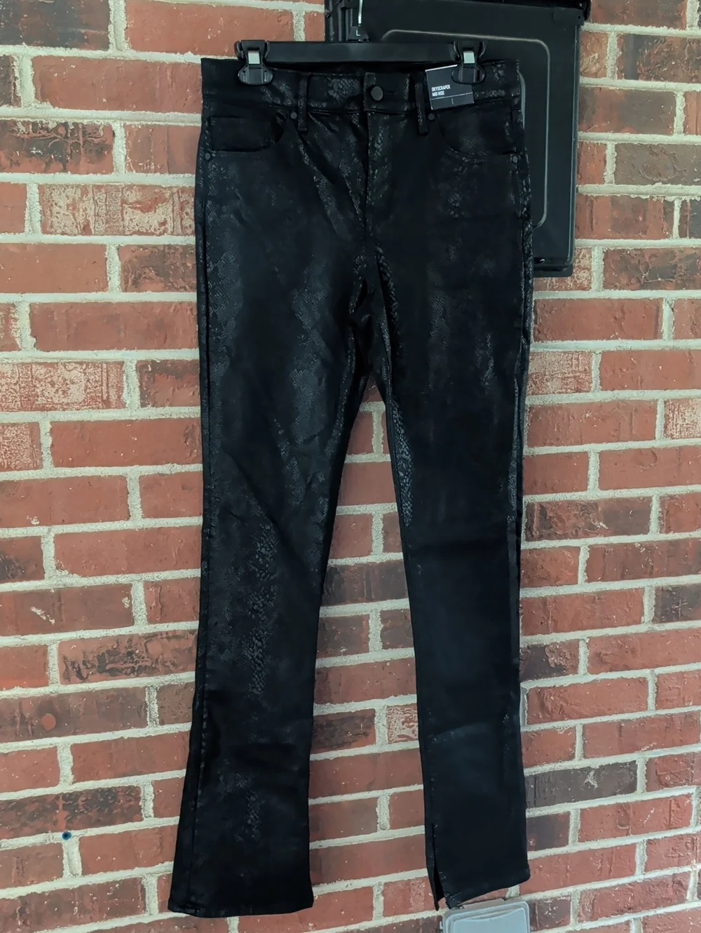 Express Embossed Black Snake Skyscraper Mid Rise  Strerchy Skinny Jeans Size 8